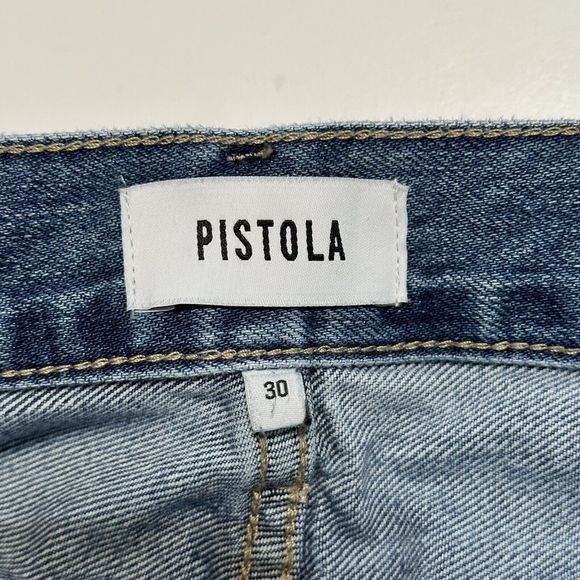 Pistola Cassie High Waist Ripped Crop Straight Leg Jeans In Los Feliz  Size 30 - Picture 7 of 16